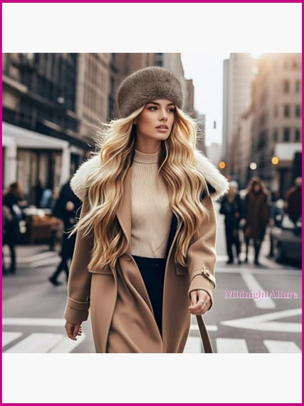 Faux Fur Headband with Elastic Stretch Winter Earwarmer for Women - Picture 6 of 7